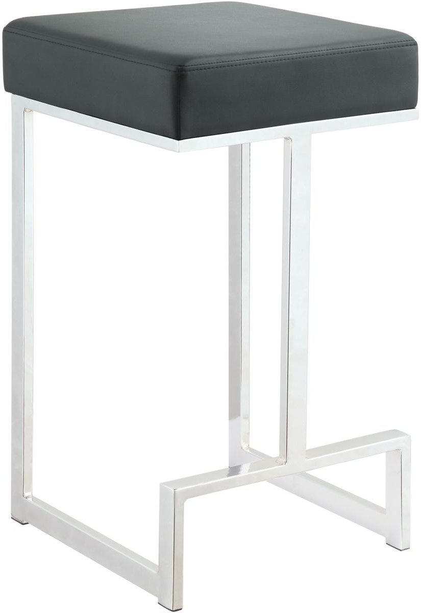 Coaster Gervase Black Chrome Square Counter Stool Pearls