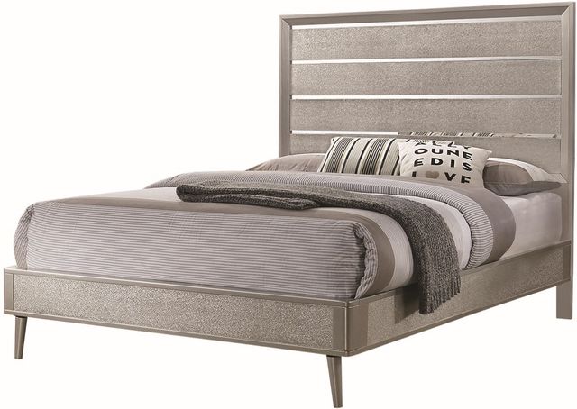 Coaster® Ramon Metallic Sterling Eastern King Panel Bed 0