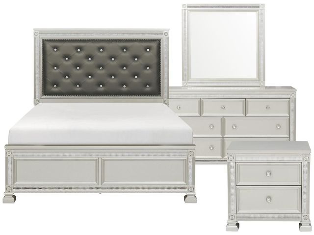 Homelegance® Bevelle Silver/Gray 4-Piece Queen Bedroom Collection