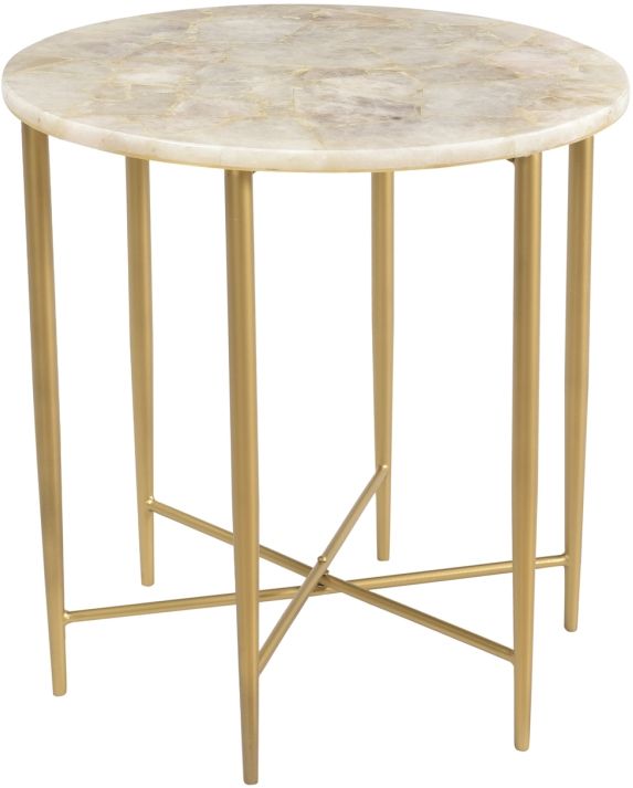 Crestview Collection Katherine White Round Accent Table-0