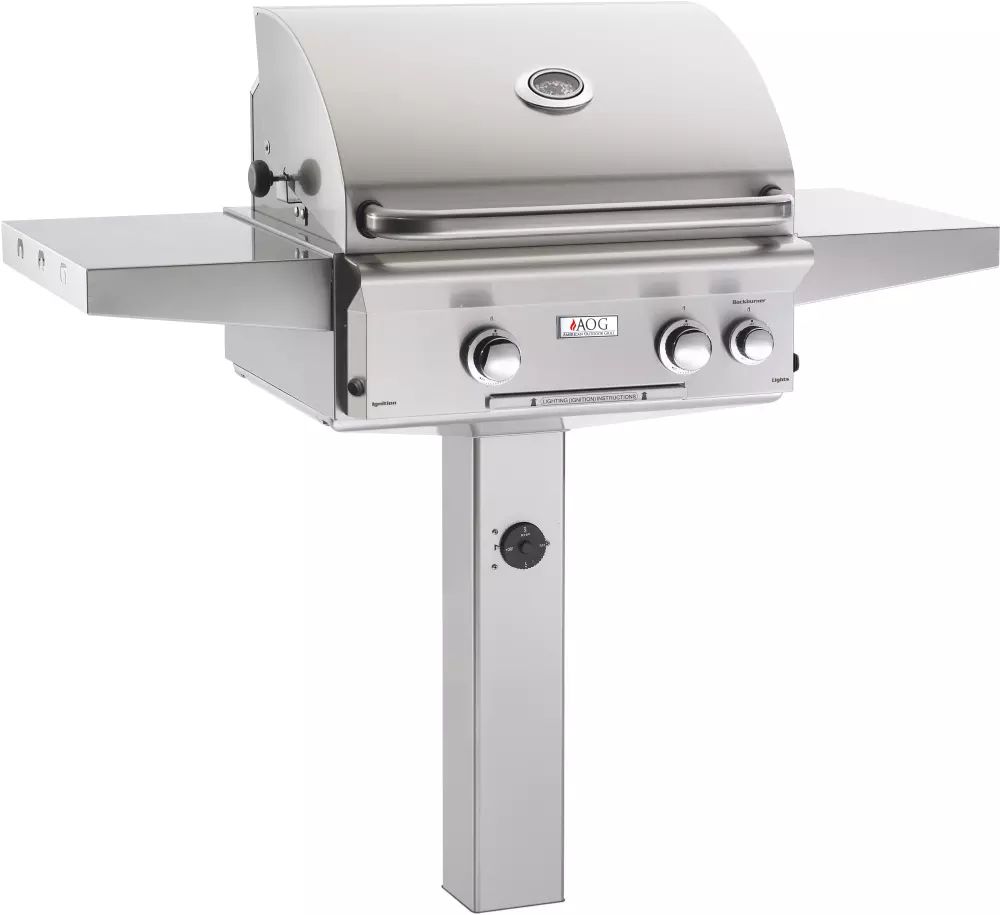 American Outdoor Grill L Series 24" In Ground Post Grill-Stainless Steel