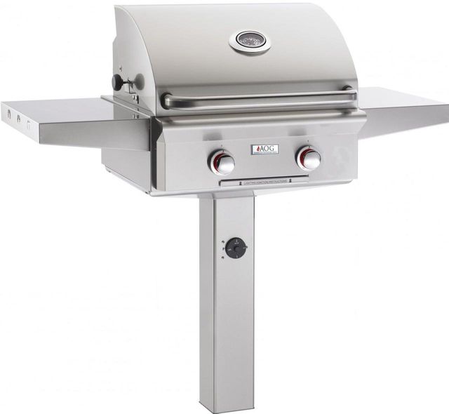 American Outdoor Grill T Series 24" In Ground Post Grill-Stainless Steel-0