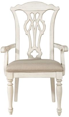 Liberty Furniture Abbey Road White Splat Back Arm Chair
