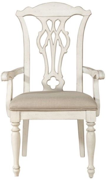 Liberty Furniture Abbey Road White Splat Back Arm Chair-0