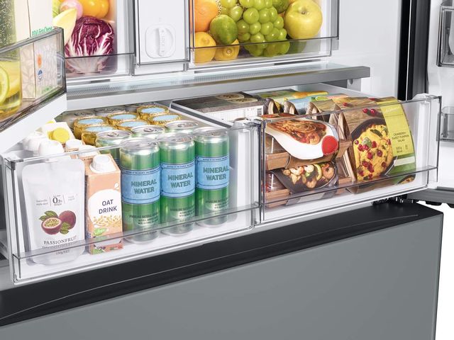 Samsung Bespoke 30 Cu. Ft. White Glass 3-Door French Door Refrigerator with Beverage Center™ 8