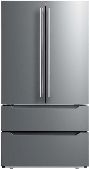 Midea 4pc Appliance Package - 22.5.3 cu.ft. Counter-Depth French Door Fridge and Slide-In Electric Range w/ Air Fry