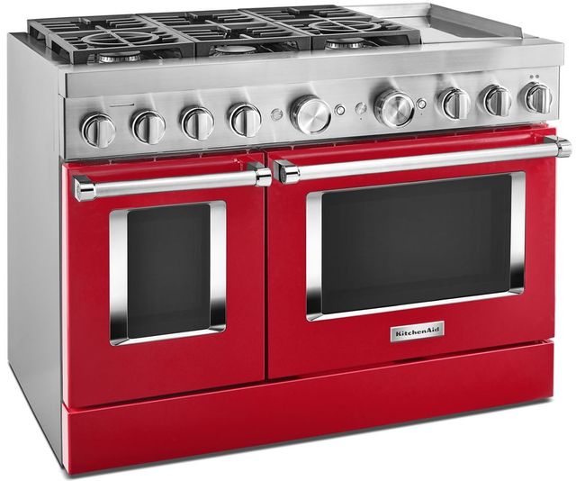 KitchenAid® 48" Stainless Steel Commercial Style Freestanding Dual Fuel Range 29