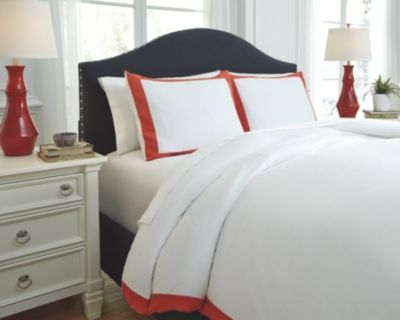 Signature Design by Ashley® Ransik Pike Coral Queen Duvet Cover Set-2