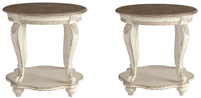Signature Design by Ashley® Realyn 2-Piece Brown/White End Table Set