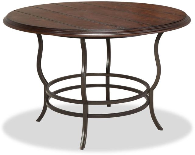 Bernards Midland Brown Dining Table with Charcoal Black Metal Base-0