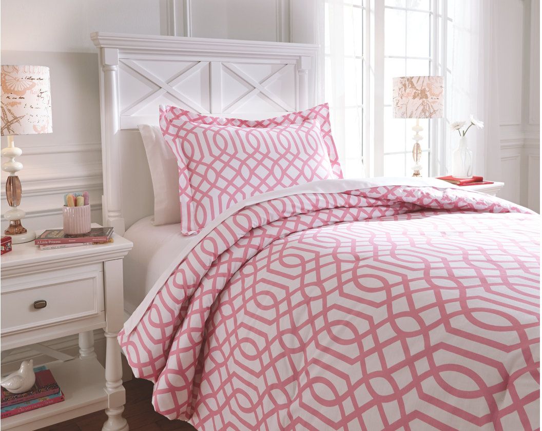 Signature Design by Ashley® Loomis Pink 2-Piece Twin Comforter Set