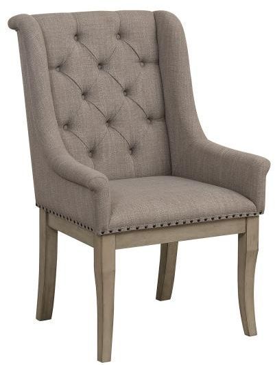 Homelegance Vermillion Taupe Fabric Tufted Arm Chair
