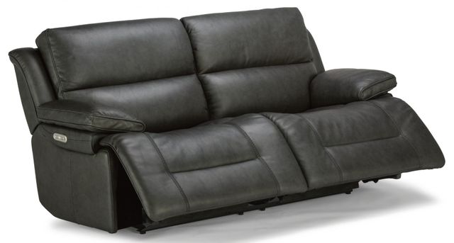 Flexsteel® Apollo Black Power Reclining Sofa with Power Headrests 1
