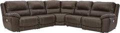 Signature Design by Ashley® Dunleith 5-Piece Chocolate Power Reclining Sectional