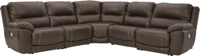 Signature Design by Ashley® Dunleith Chocolate 5-Piece Power Reclining Sectional-0