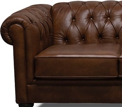 England Furniture Brooks Dark Brown Leather Loveseat 1