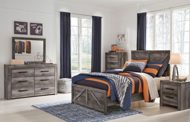 Signature Design by Ashley® 4 Piece Wynnlow Rustic Gray Full Panel Bedroom Set-0
