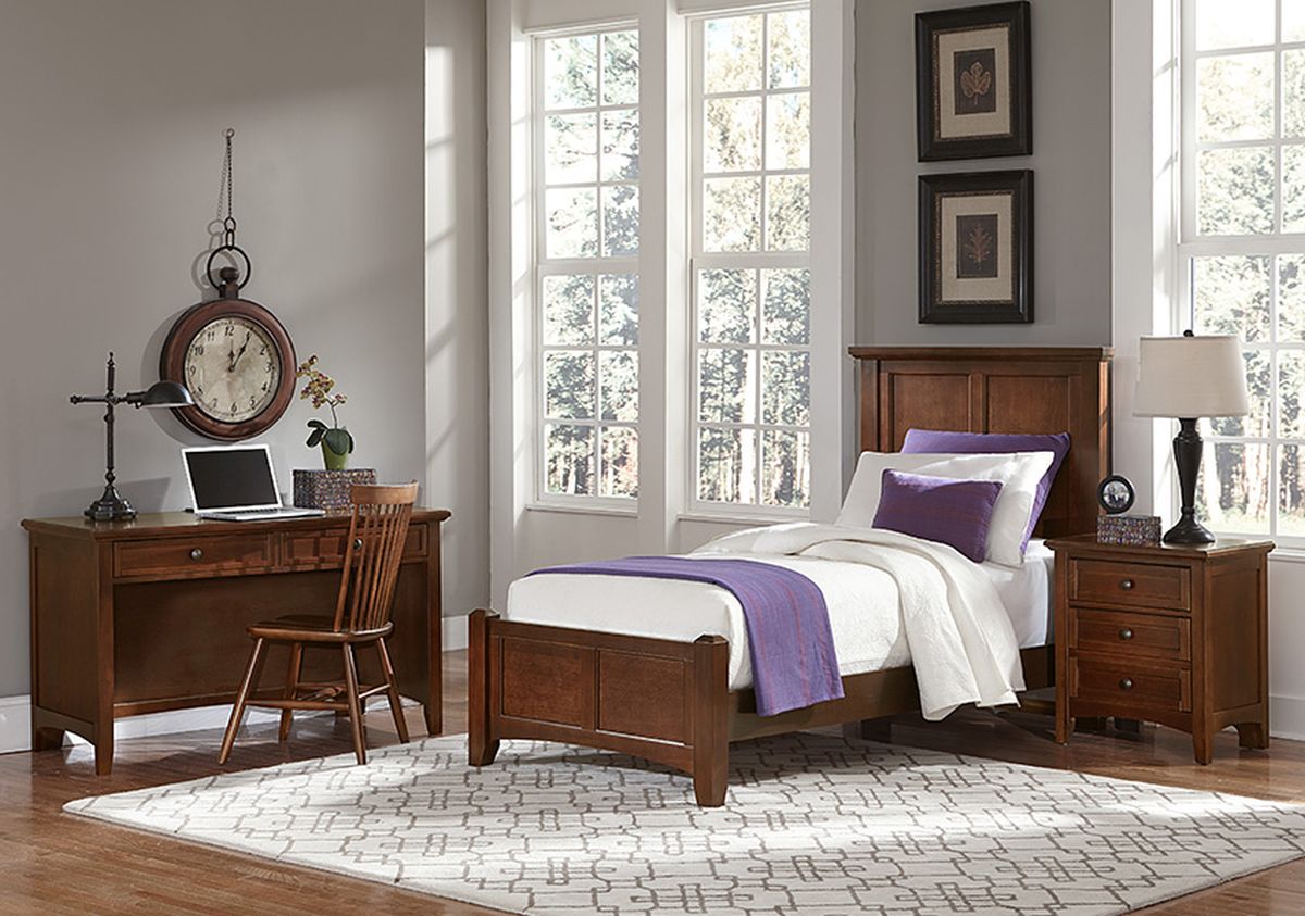 Vaughan-Bassett Bonanza Cherry Twin Mansion Bed | Rettig Furniture ...