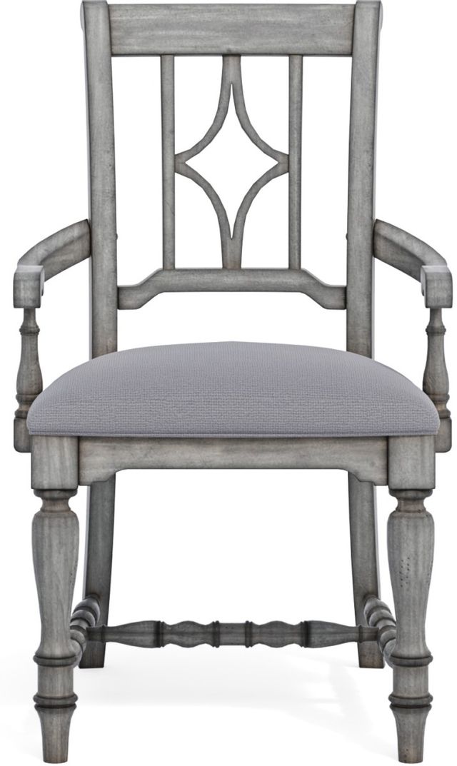Flexsteel® Plymouth® Weathered Graywash Upholstered Arm Dining Chair 1