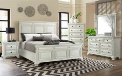 Elements International Calloway White King Bed 3-Piece Bedroom Set