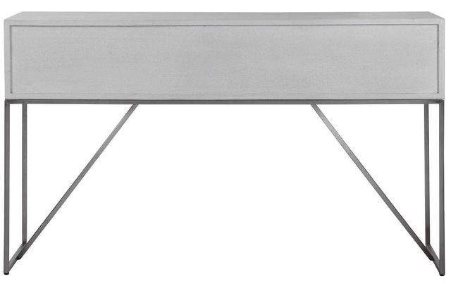 Uttermost® Abaya Soft White Console Table with Brushed Nickel Base-3
