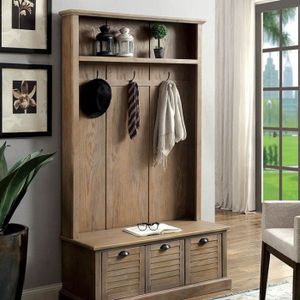 Furniture of America® Wineglow Brown Hallway Cabinet Bench