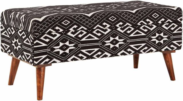 Coaster® Black And White Upholstered Storage Bench 2