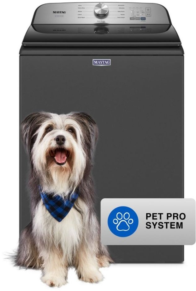 OUT OF BOX Maytag® Pet Pro System 4.7 Cu. Ft. Volcano Black Top Load ...