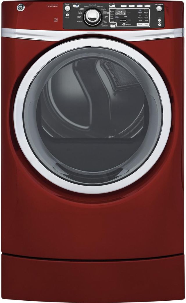 GE® Front Load Electric Dryer-Red