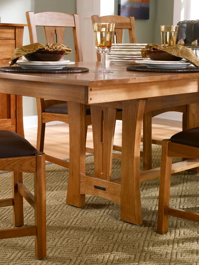 A-America® Cattail Bungalow Amber Trestle Dining Table 3