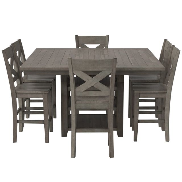 Jofran Outer Banks Hi/Low Storage Table & Six Counter Stools-1