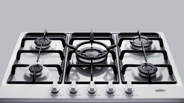 Summit® 27" White Gas Cooktop 1