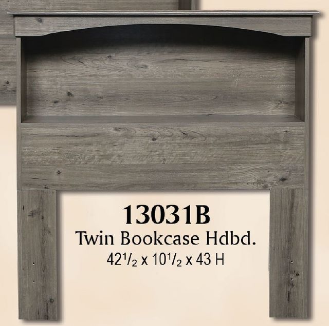 Perdue Woodworks Essential Weathered Gray Ash Twin Bookcase Headboard 0