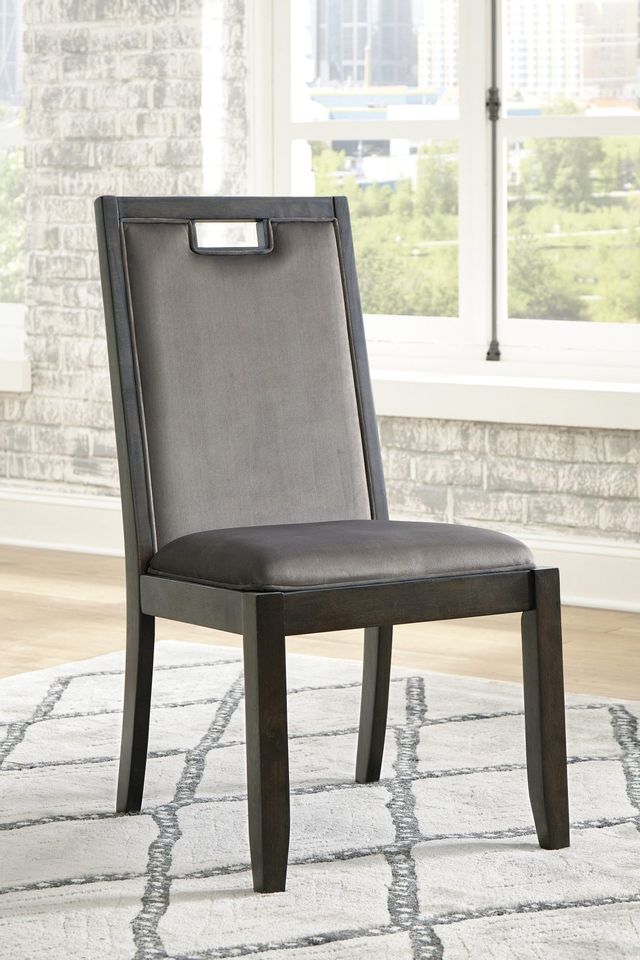 Signature Design by Ashley® Hyndell Gray/Dark Brown Upholstered Side Chair 5