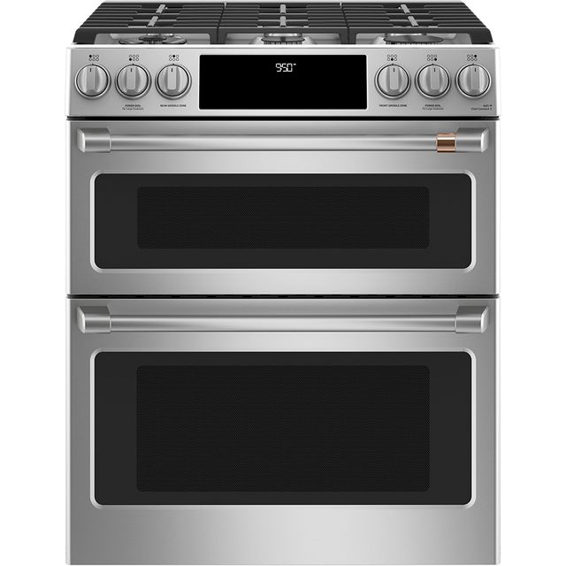 Café™ 30" Stainless Steel Slide In Double Oven Dual Fuel Range
