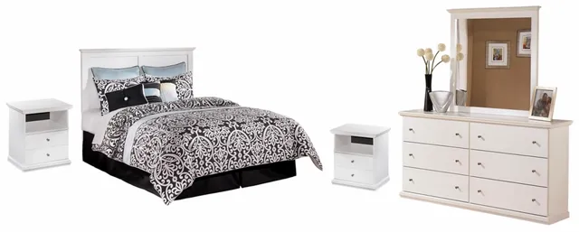 Signature Design by Ashley® Bostwick Shoals 4-Piece White Queen/Full Panel Bed Set 0