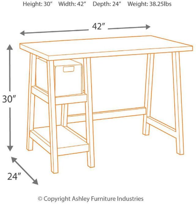 Signature Design by Ashley® Mirimyn Antique White 42" Home Office Desk 6
