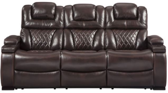 Signature Design by Ashley® Warnerton Chocolate Power Reclining Sofa 1