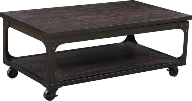 Steve Silver Co. Sherlock Antiqued Dark Charcoal Lift Top Cocktail Table with Casters