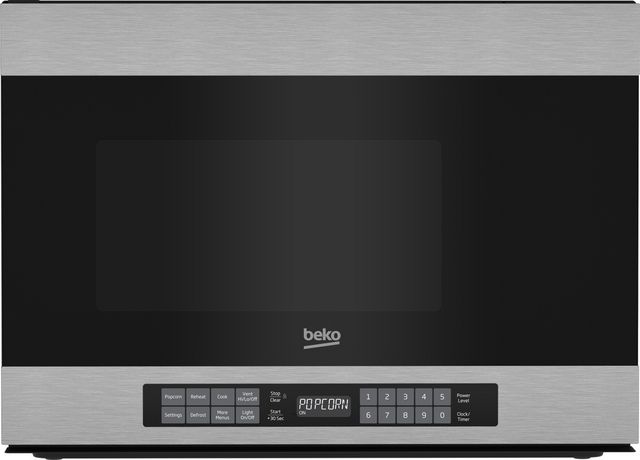 Beko 1.4 Cu. Ft. Stainless Steel with Black Glass Over the Range Microwave