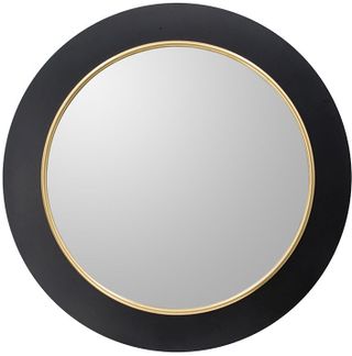 A & B Home Black and Gold Mirror With Led Light