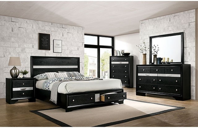 Black queen size bedroom store furniture set