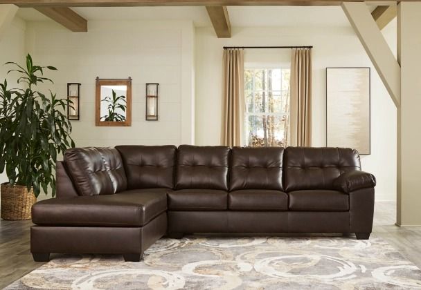 Signature Design by Ashley® Donlen 2-Piece Chocolate Sectional with Chaise 1