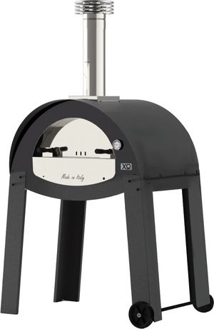 XO 42" Black Charcoal Powder Coat Freestanding Wood Fired Pizza Oven