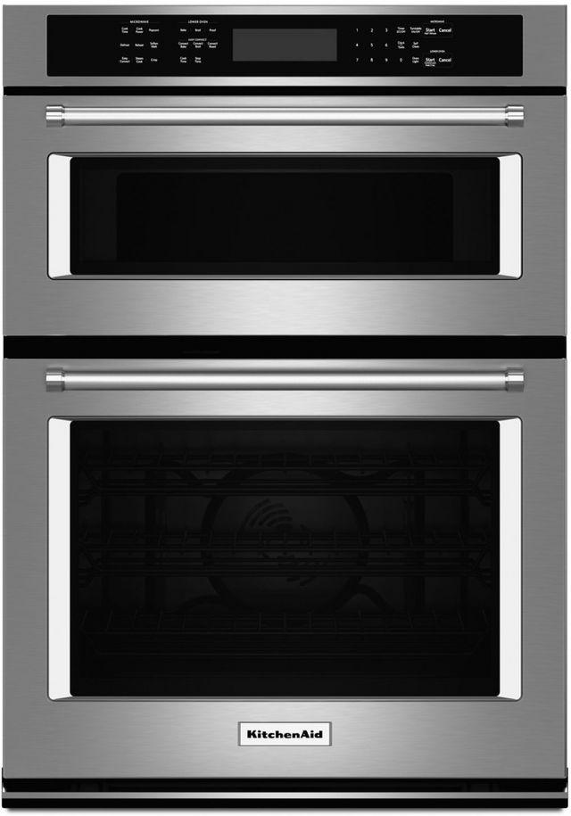 KitchenAid® 27" Stainless Steel Oven/Microwave Combo Electric Wall Oven-0