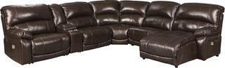 Signature Design by Ashley® Hallstrung Chocolate 6-Piece Power Reclining Sectional with Chaise