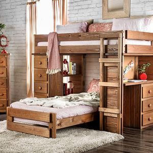 Furniture of America® Beckford Mahogany Twin/Twin Loft Bed
