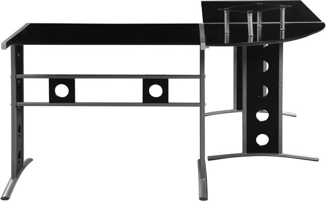 Coaster® Keizer Black And Silver 3-Piece L-Shape Office Desk Set-2