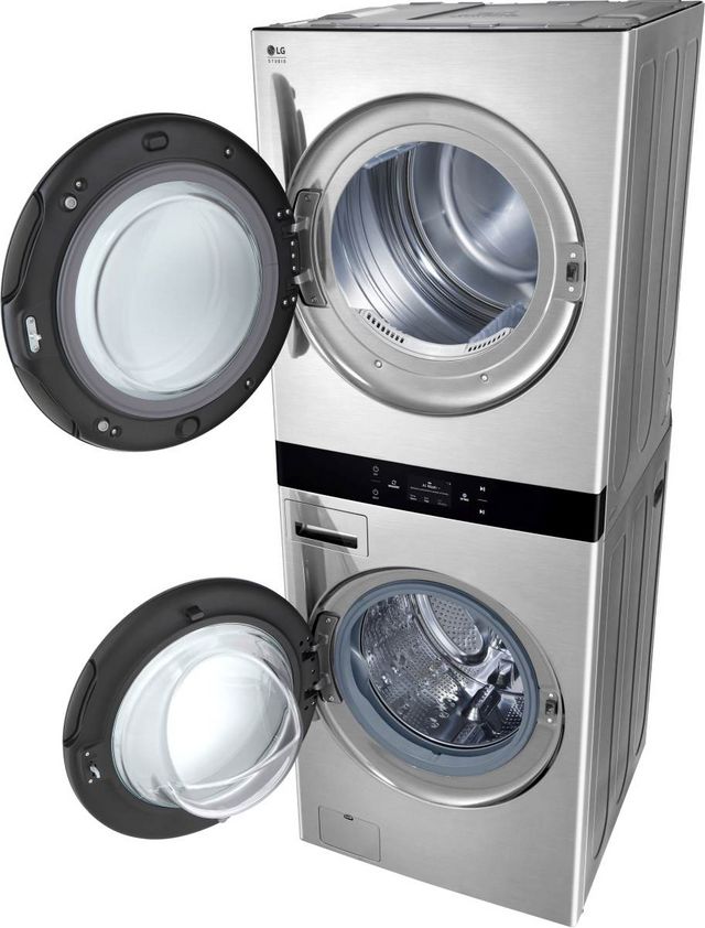 LG Studio WashTower™ 5.0 Cu. Ft. Washer, 7.4 Cu. Ft. Dryer Noble Steel  Stack Laundry | Van\'s Home Center