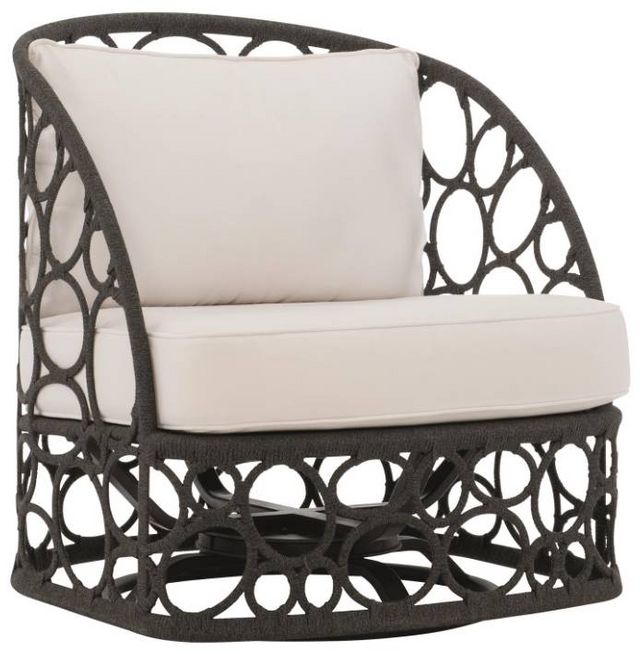 Bernhardt Bali Grey Flannel/White Outdoor Swivel Chair